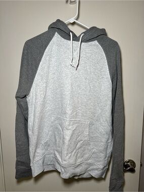 Old Navy Two-Tone Gray Raglan Pullover Hoodie